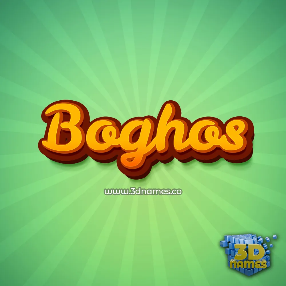 boghos in Green Rays style - 3D name wallpaper