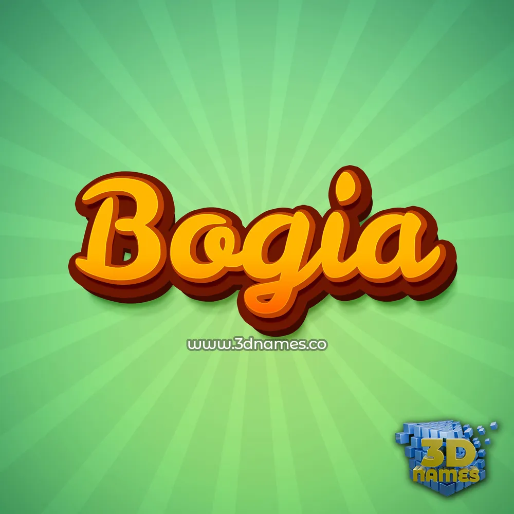 bogia in Green Rays style - 3D name wallpaper