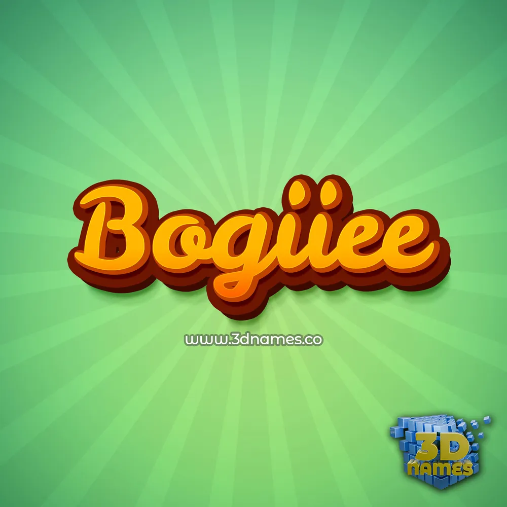bogiiee in Green Rays style - 3D name wallpaper