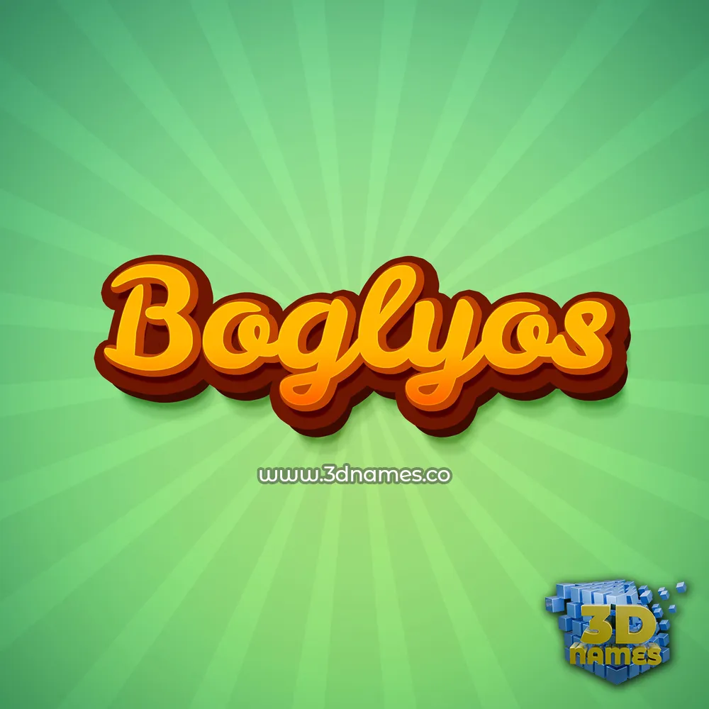 boglyos in Green Rays style - 3D name wallpaper