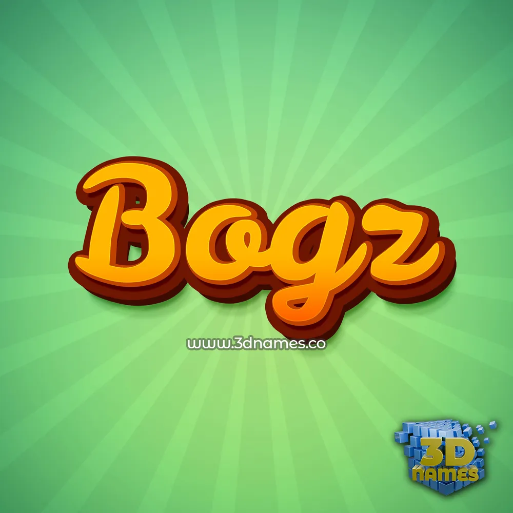 bogz in Green Rays style - 3D name wallpaper