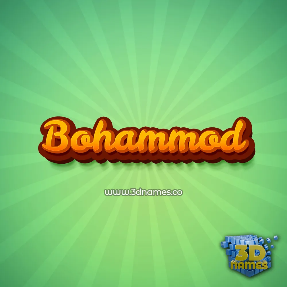 bohammod in Green Rays style - 3D name wallpaper