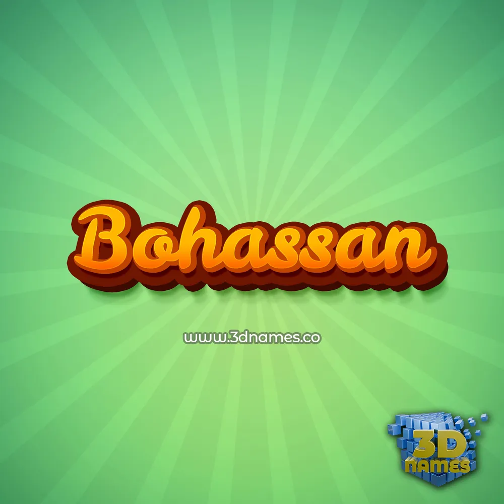 bohassan in Green Rays style - 3D name wallpaper