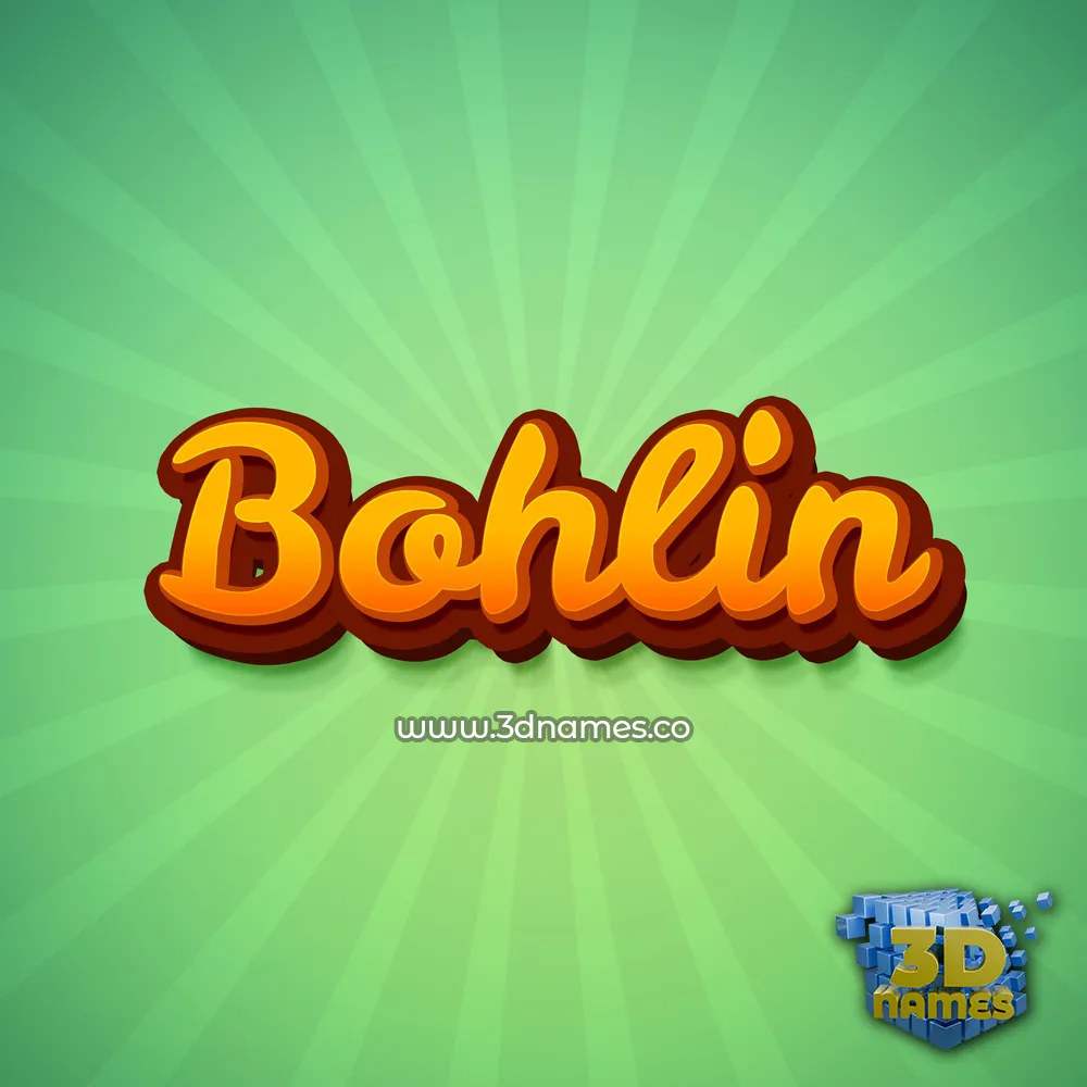 bohlin in Green Rays style - 3D name wallpaper