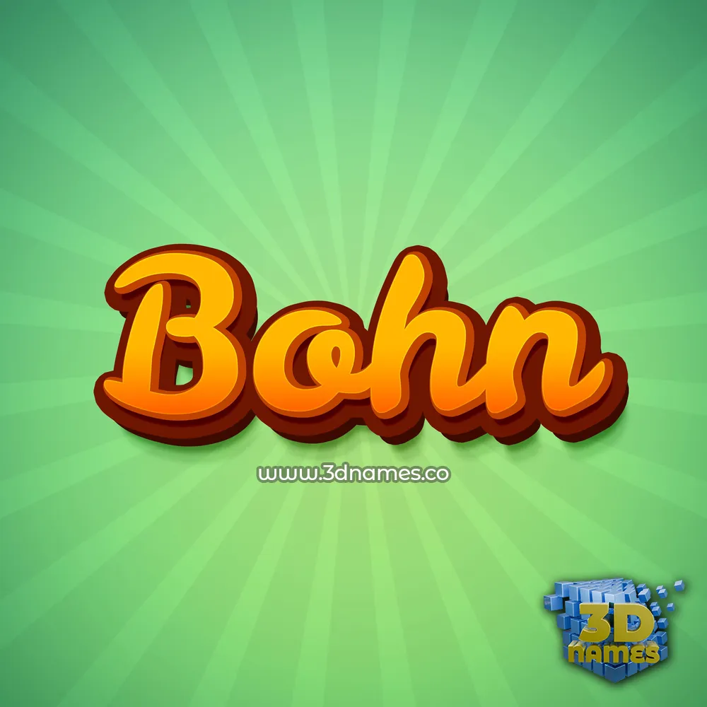 bohn in Green Rays style - 3D name wallpaper