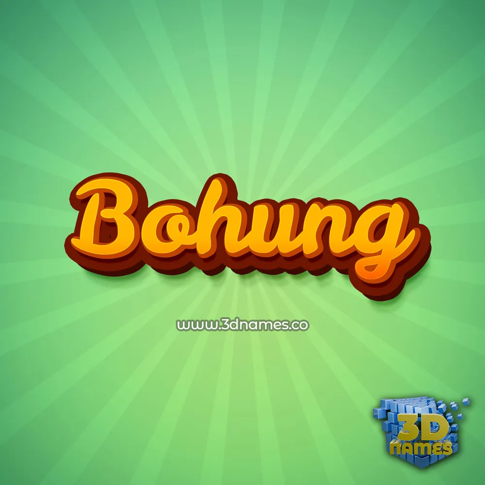 bohung in Green Rays style - 3D name wallpaper