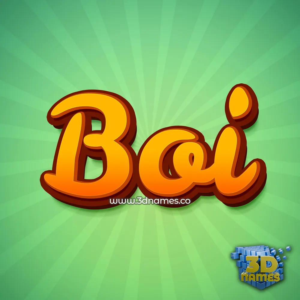 boi in Green Rays style - 3D name wallpaper