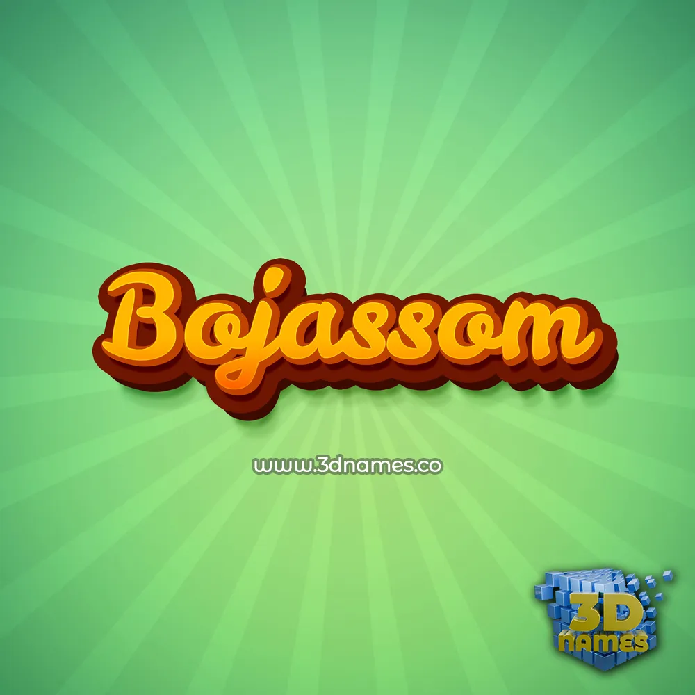 bojassom in Green Rays style - 3D name wallpaper