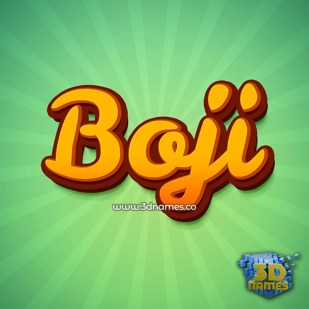 boji in Green Rays style - 3D name wallpaper