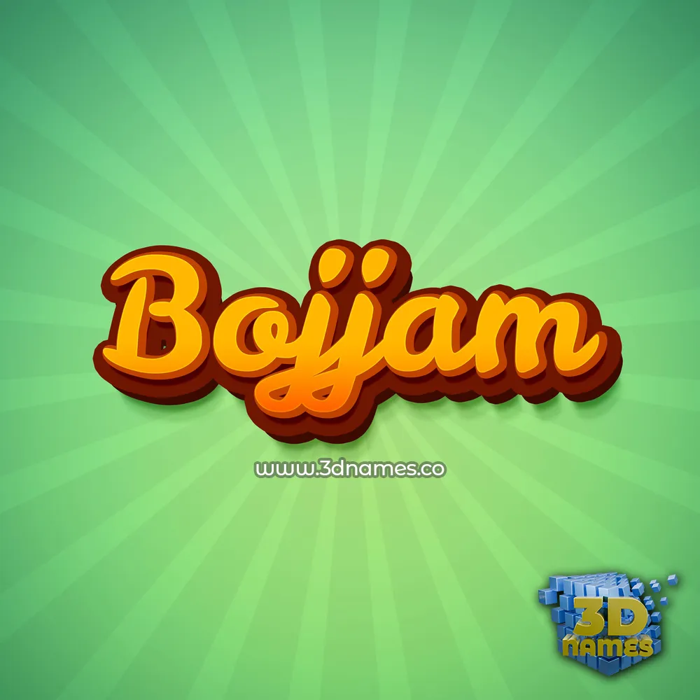 bojjam in Green Rays style - 3D name wallpaper