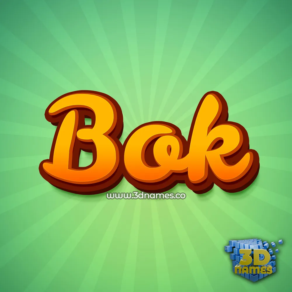 bok in Green Rays style - 3D name wallpaper