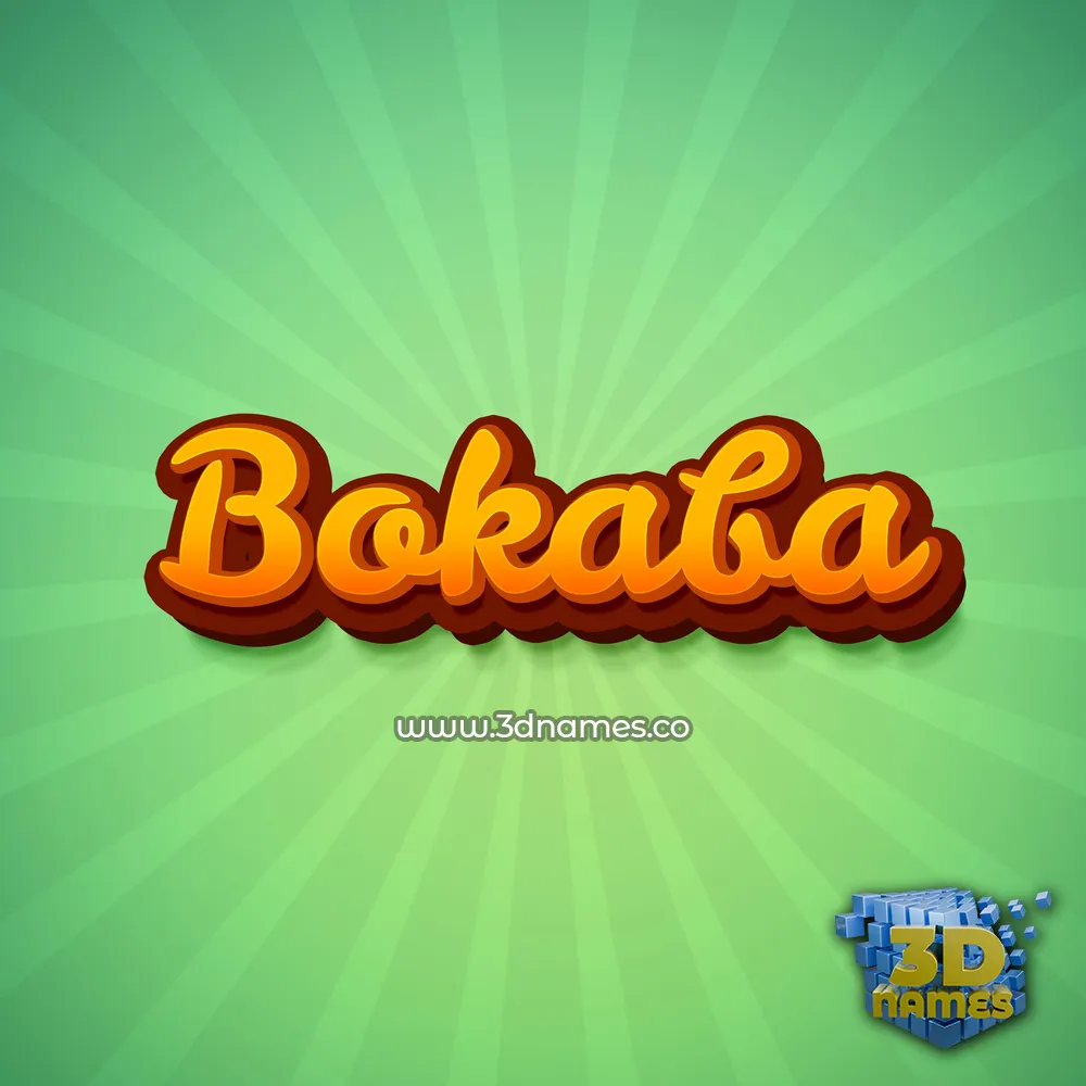 bokaba in Green Rays style - 3D name wallpaper