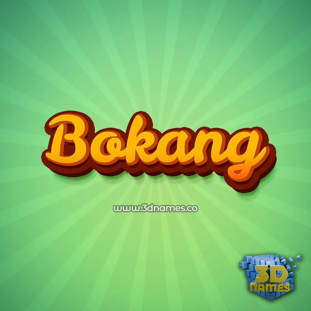 bokang in Green Rays style - 3D name wallpaper