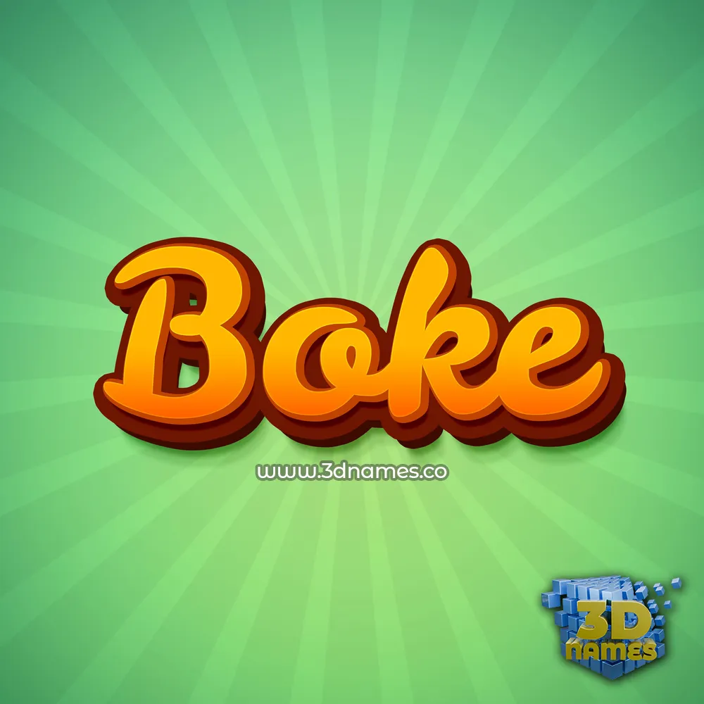 boke in Green Rays style - 3D name wallpaper