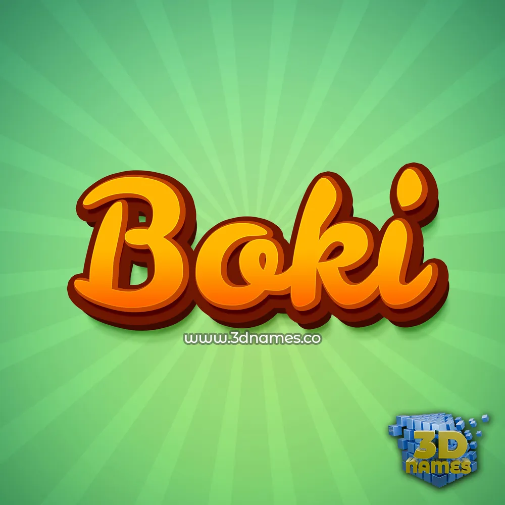 boki in Green Rays style - 3D name wallpaper
