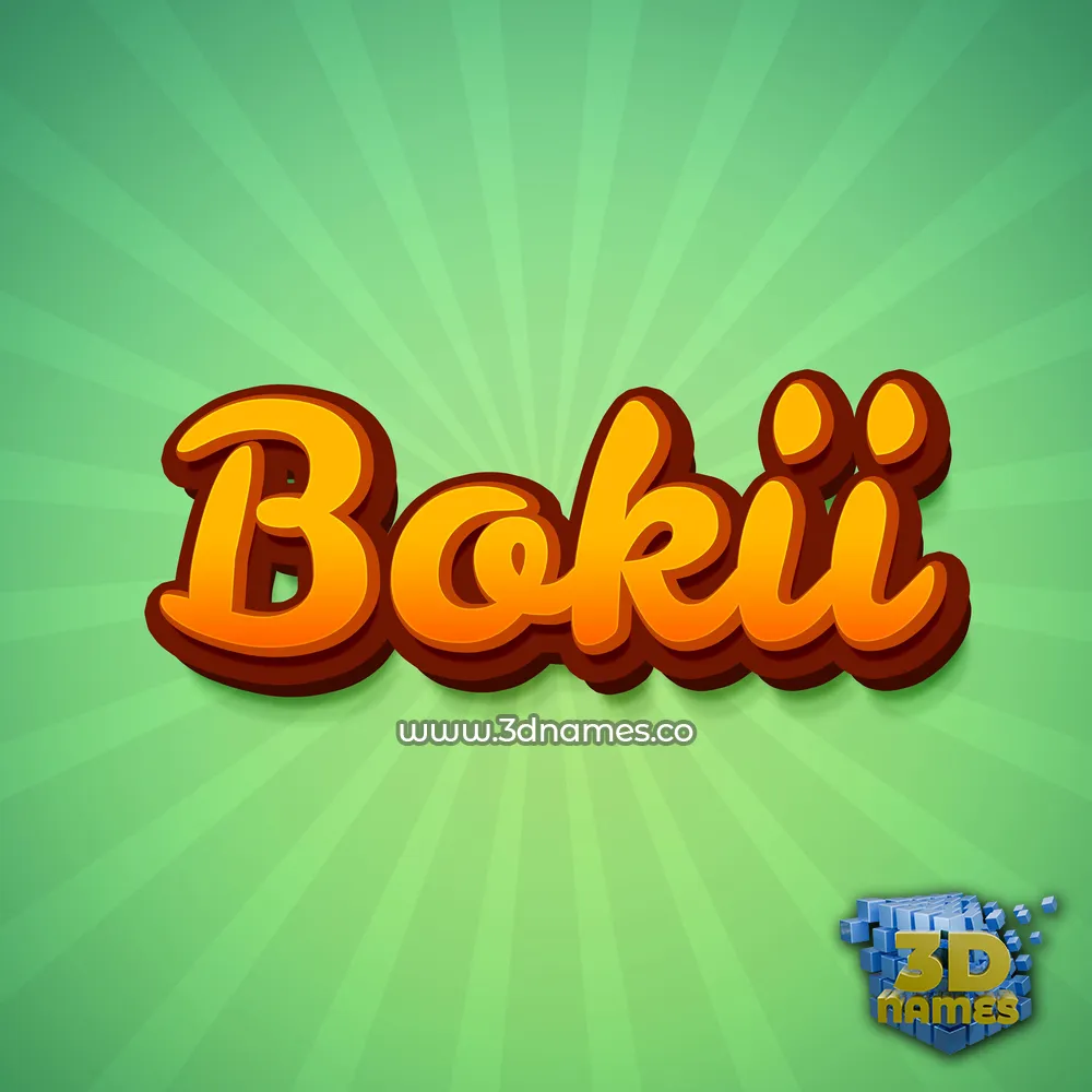 bokii in Green Rays style - 3D name wallpaper