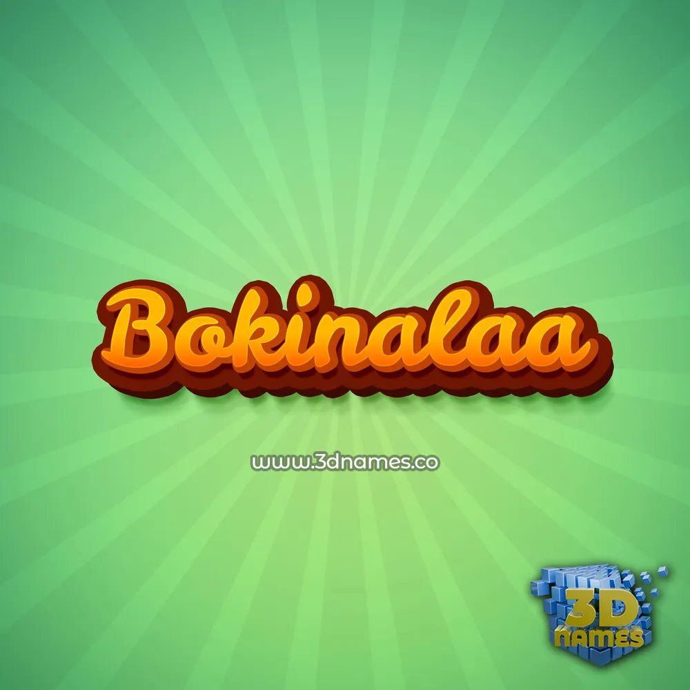 bokinalaa in Green Rays style - 3D name wallpaper