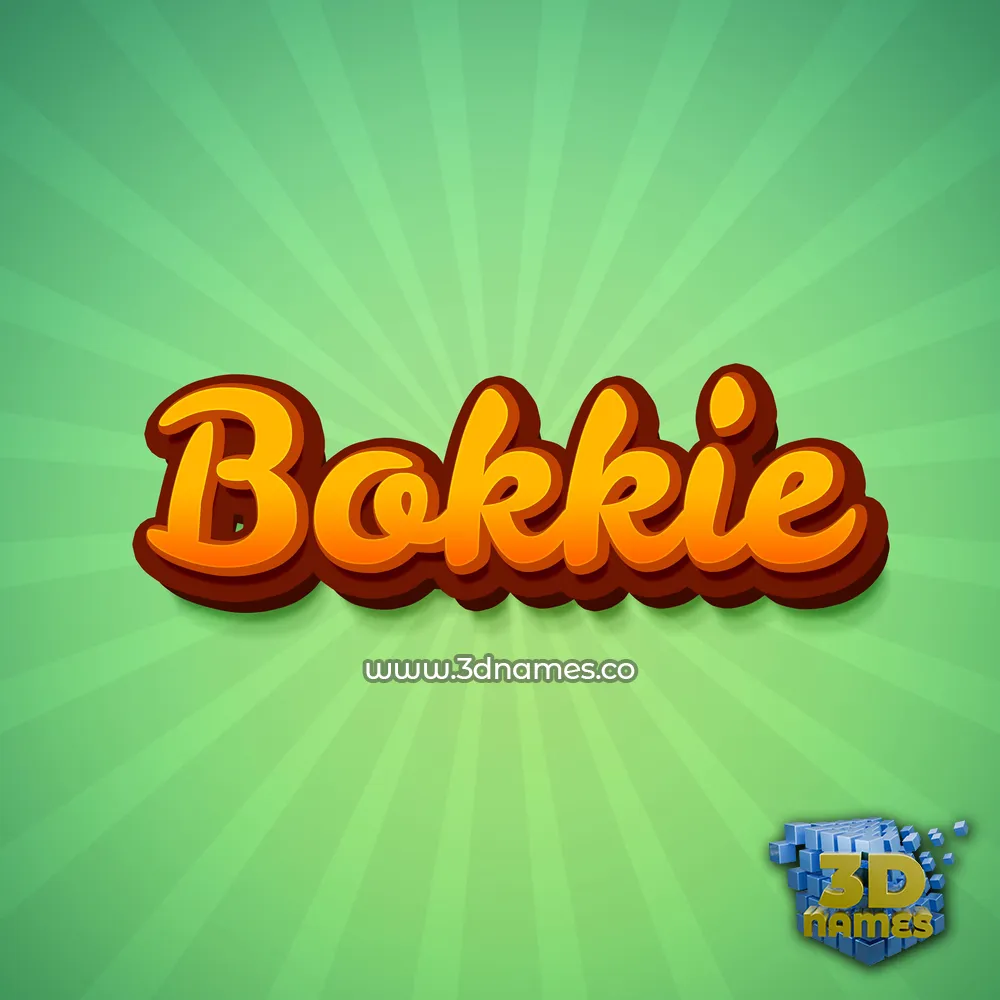 bokkie in Green Rays style - 3D name wallpaper