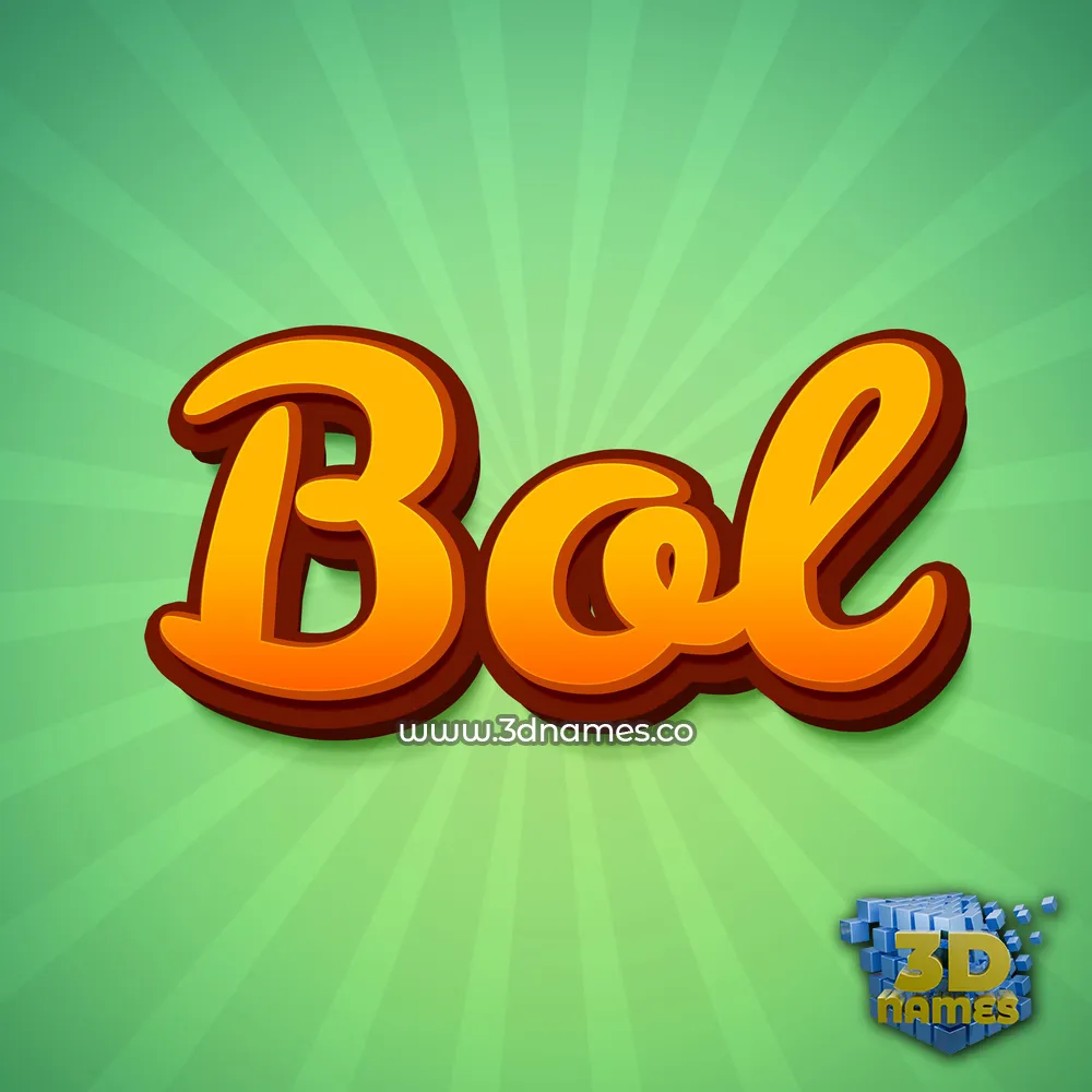 bol in Green Rays style - 3D name wallpaper