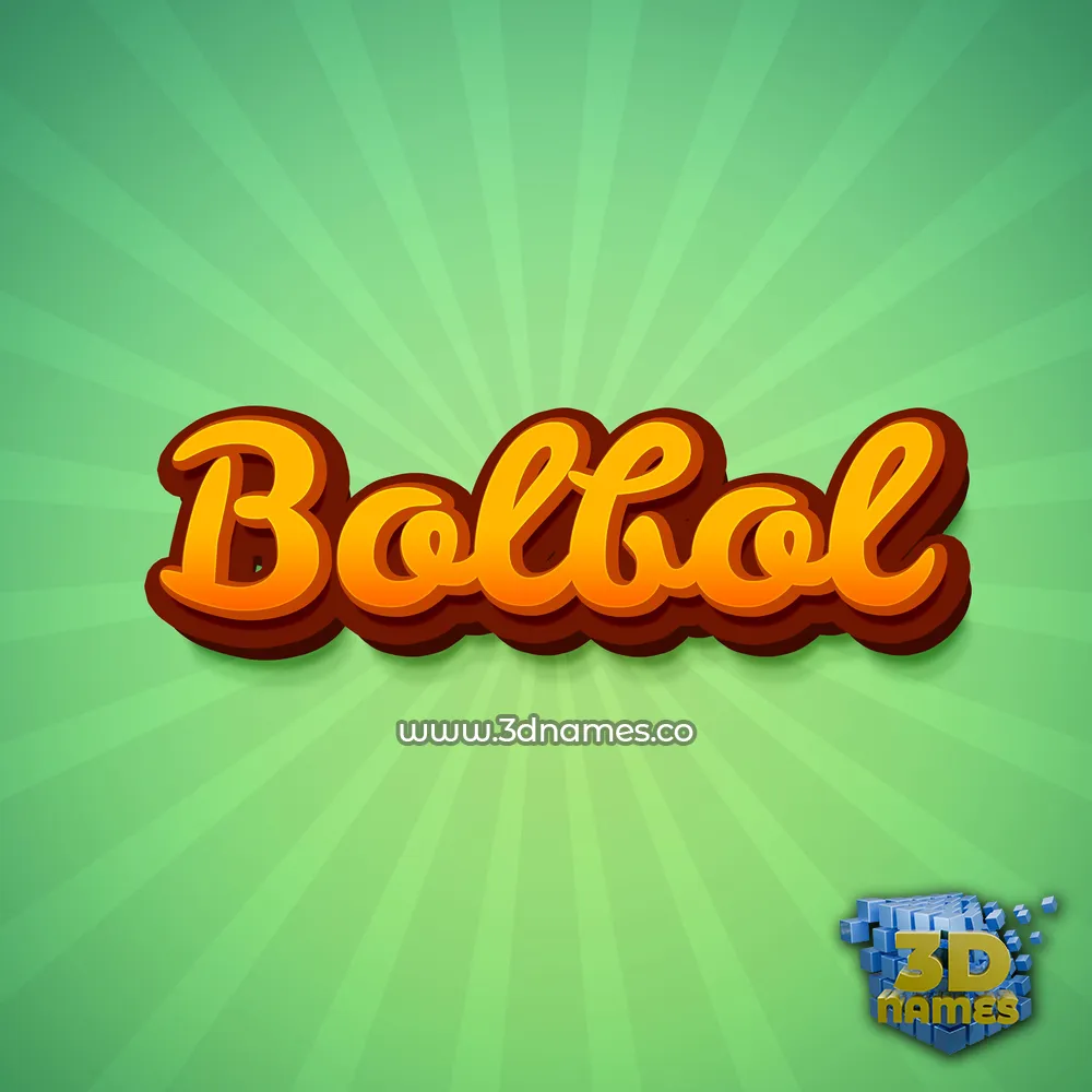 bolbol in Green Rays style - 3D name wallpaper
