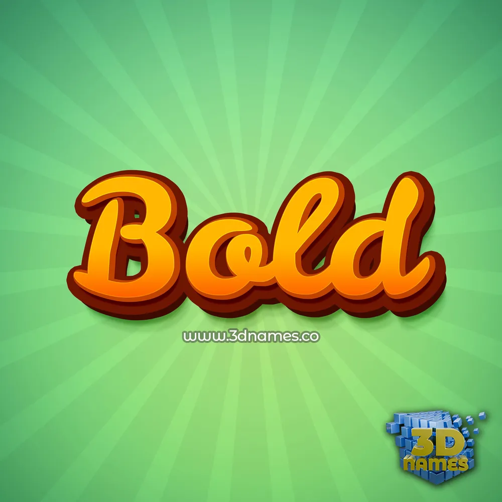 bold in Green Rays style - 3D name wallpaper