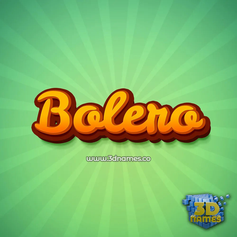 bolero in Green Rays style - 3D name wallpaper