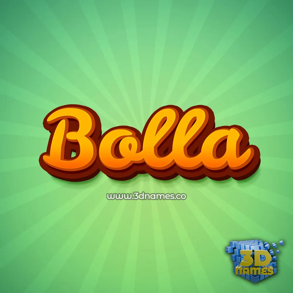 bolla in Green Rays style - 3D name wallpaper