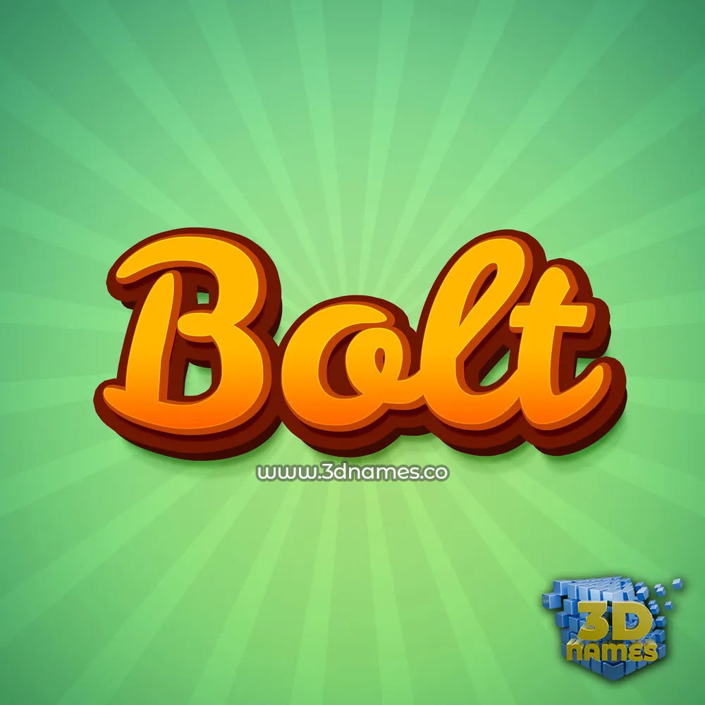 bolt in Green Rays style - 3D name wallpaper