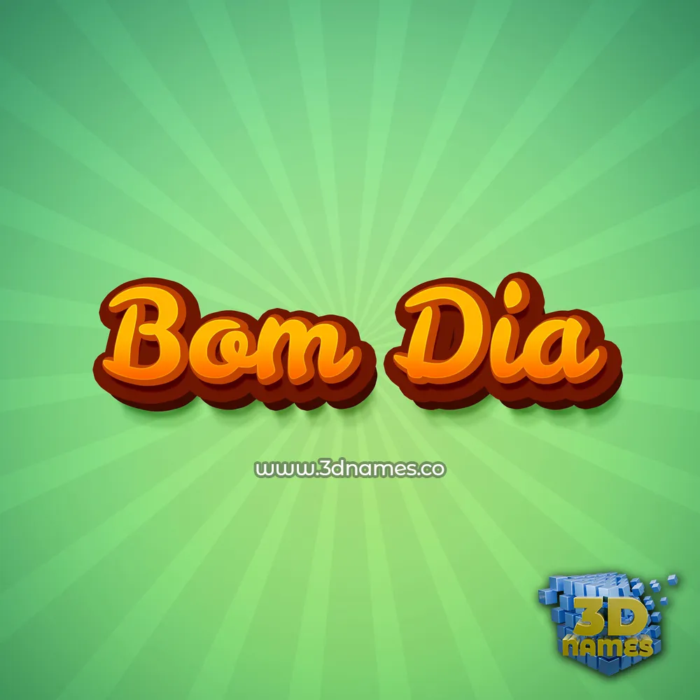 bom dia in Green Rays style - 3D name wallpaper