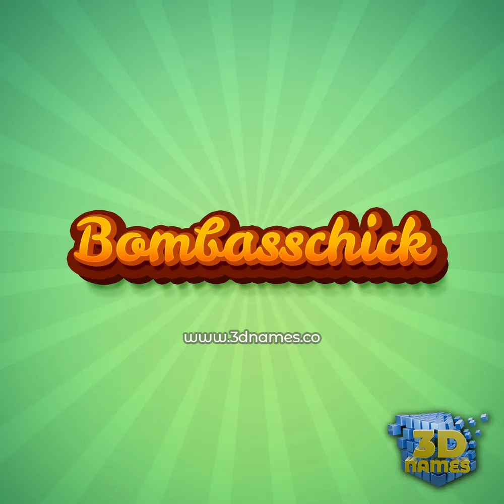 bombasschick in Green Rays style - 3D name wallpaper