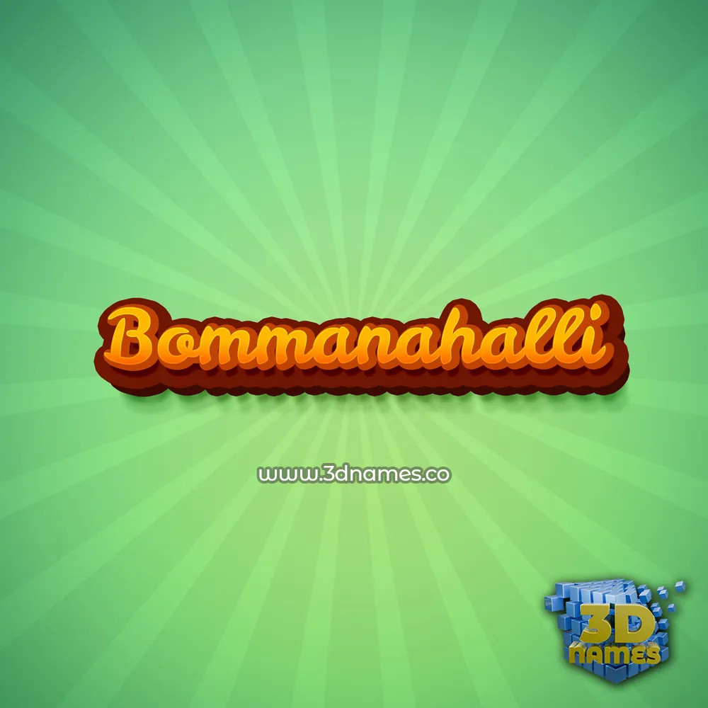 bommanahalli in Green Rays style - 3D name wallpaper