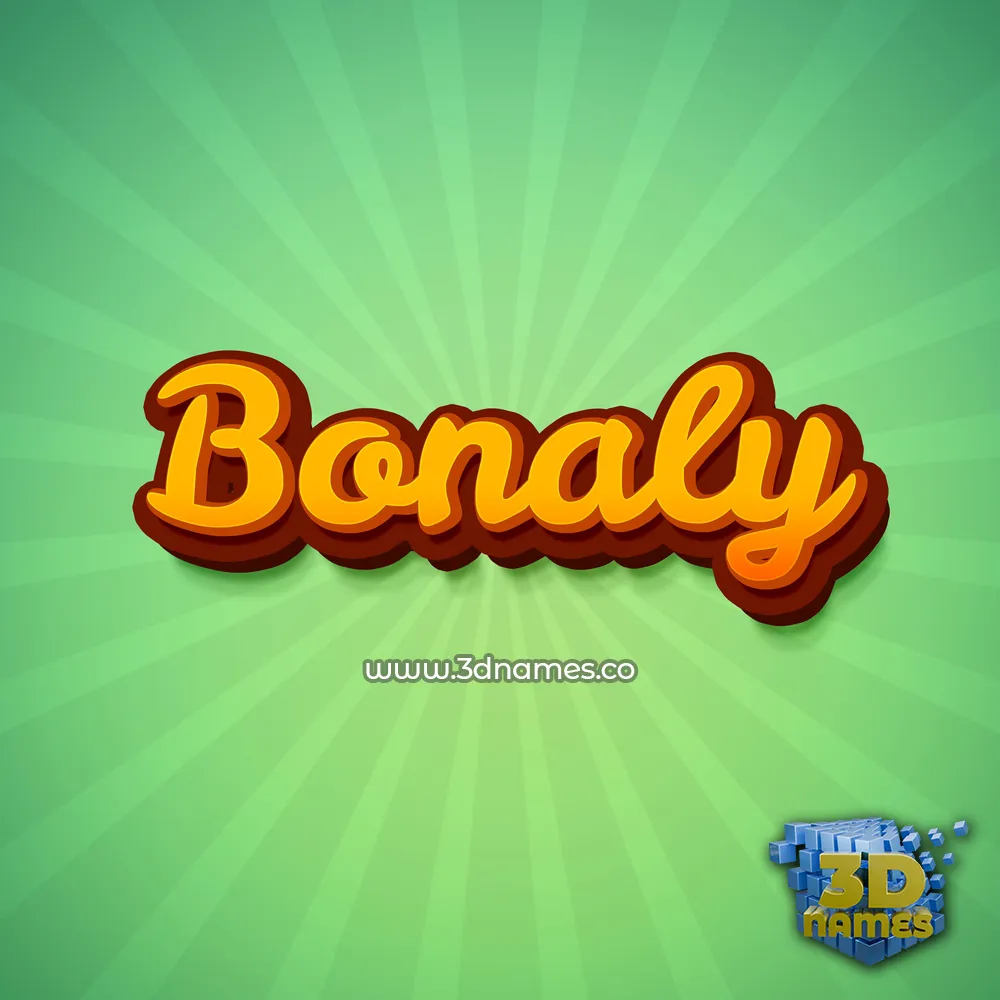 bonaly in Green Rays style - 3D name wallpaper
