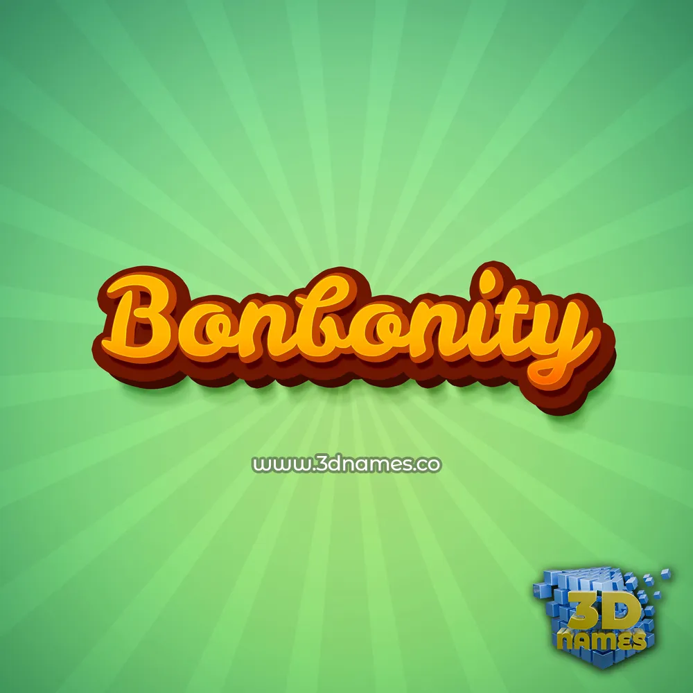 bonbonity in Green Rays style - 3D name wallpaper