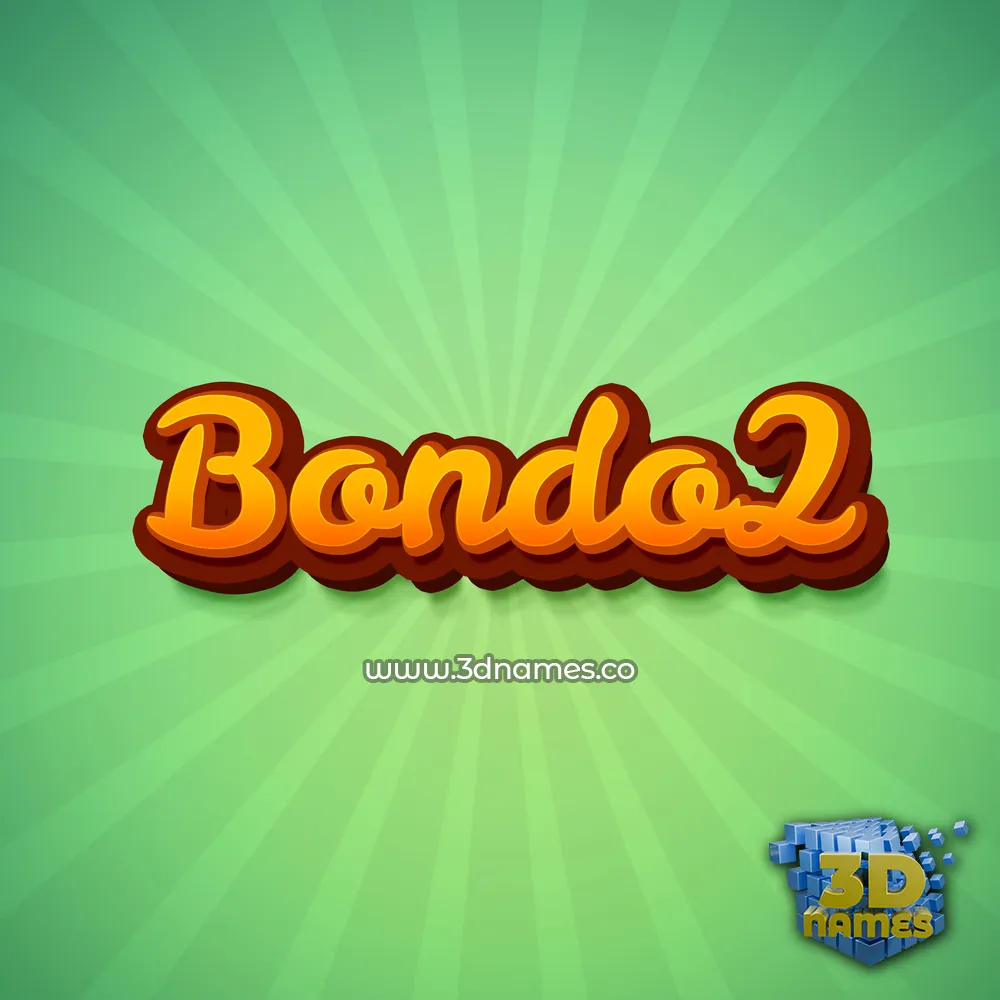 bondo2 in Green Rays style - 3D name wallpaper