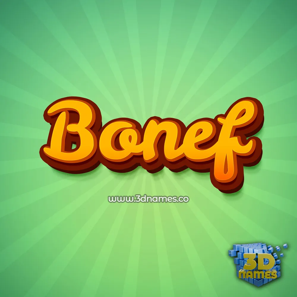 bonef in Green Rays style - 3D name wallpaper