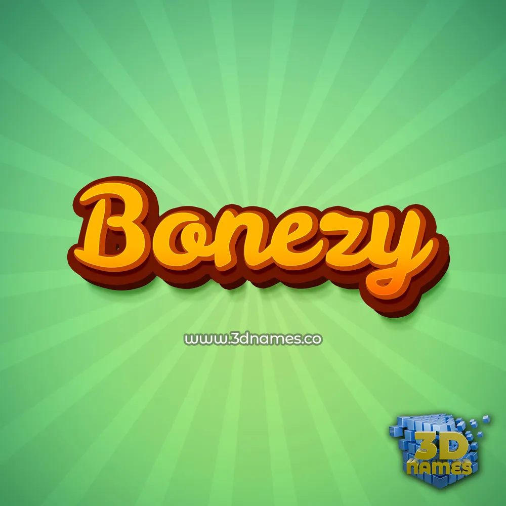bonezy in Green Rays style - 3D name wallpaper