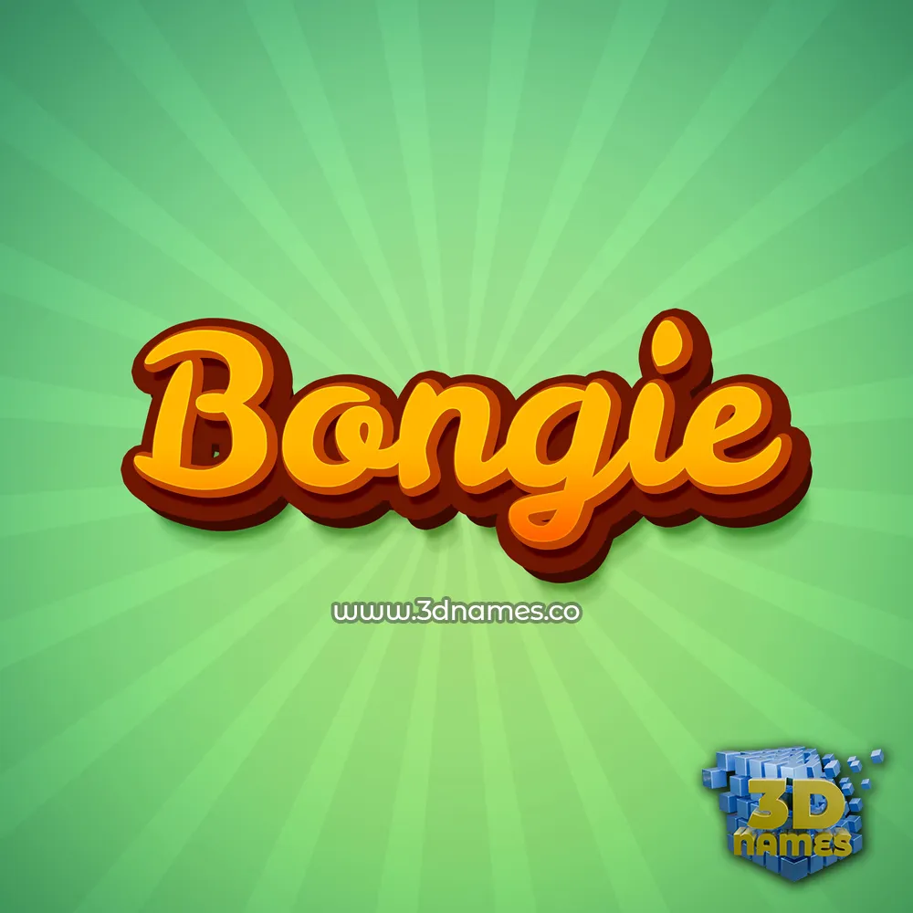 bongie in Green Rays style - 3D name wallpaper