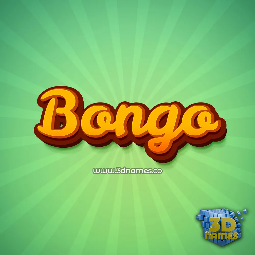 bongo in Green Rays style - 3D name wallpaper