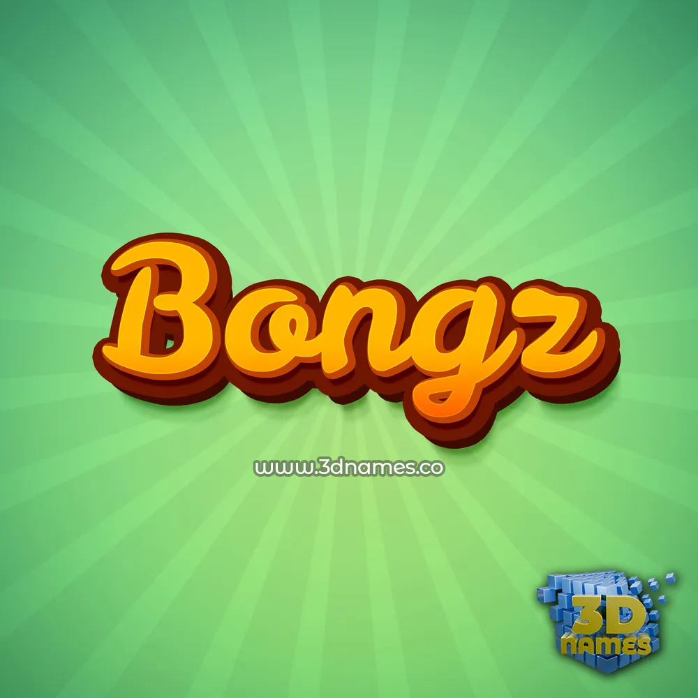 bongz in Green Rays style - 3D name wallpaper