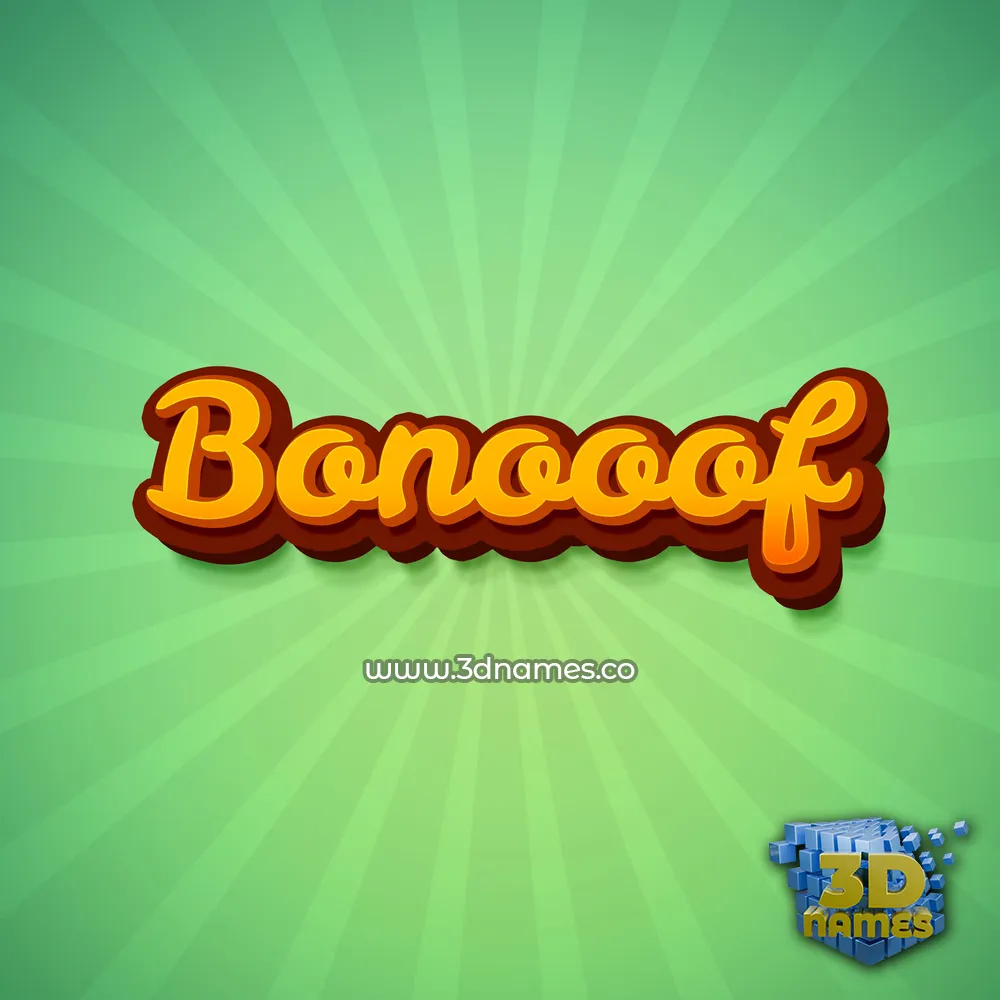 bonooof in Green Rays style - 3D name wallpaper