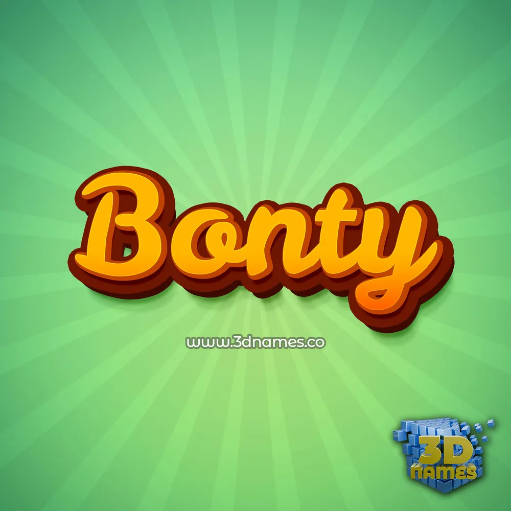 bonty in Green Rays style - 3D name wallpaper