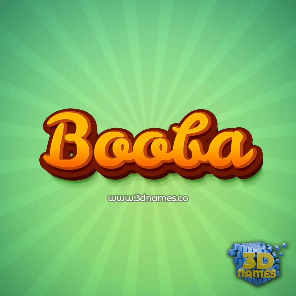 booba in Green Rays style - 3D name wallpaper