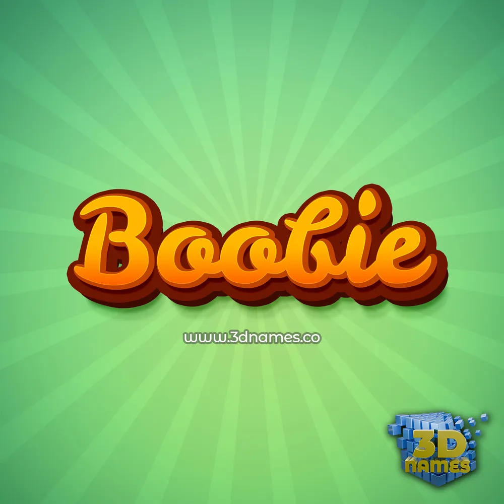 boobie in Green Rays style - 3D name wallpaper