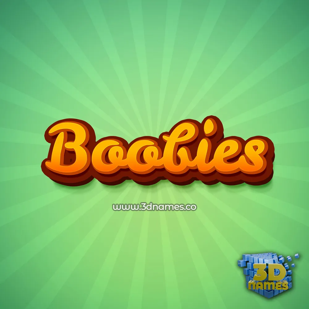 boobies in Green Rays style - 3D name wallpaper