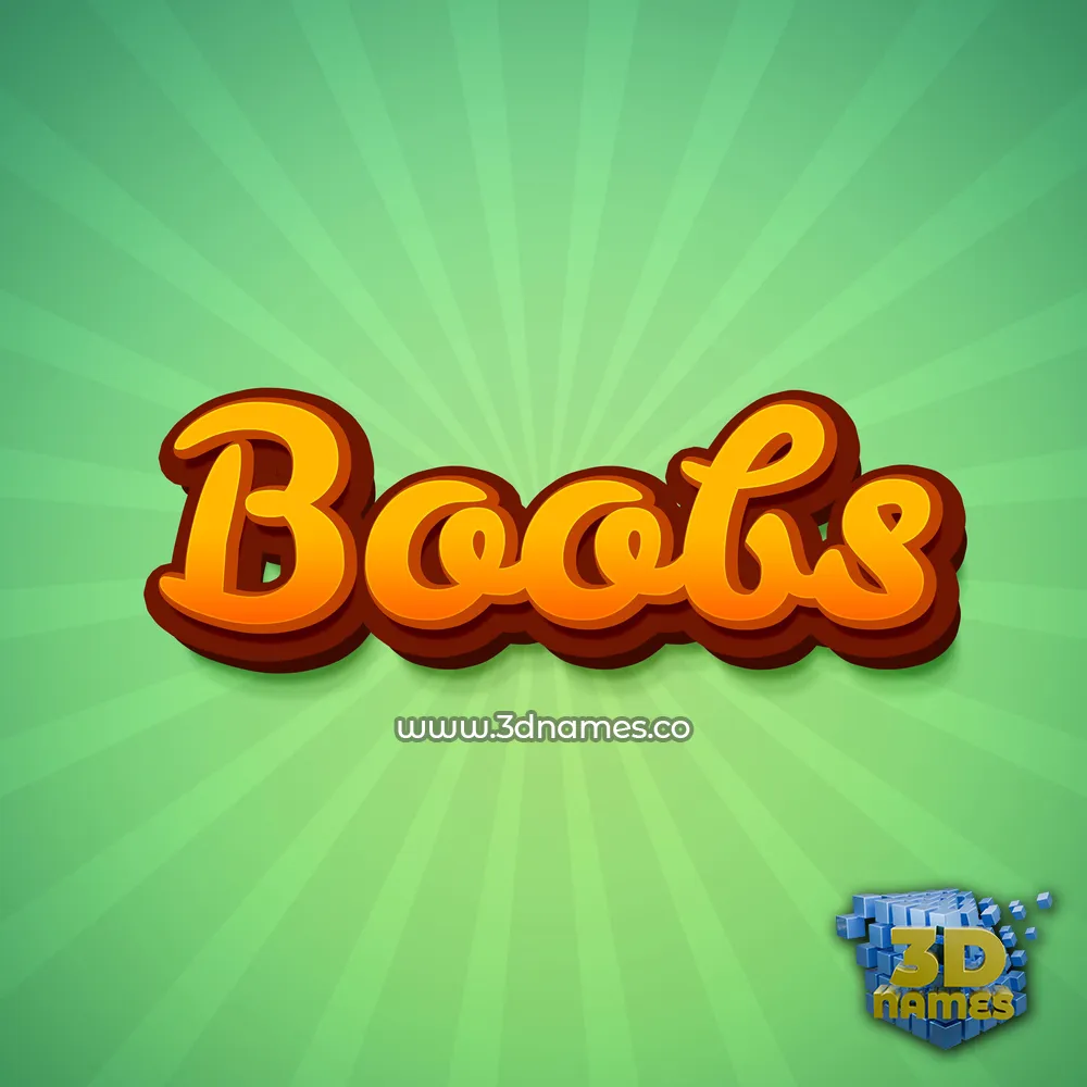 boobs in Green Rays style - 3D name wallpaper