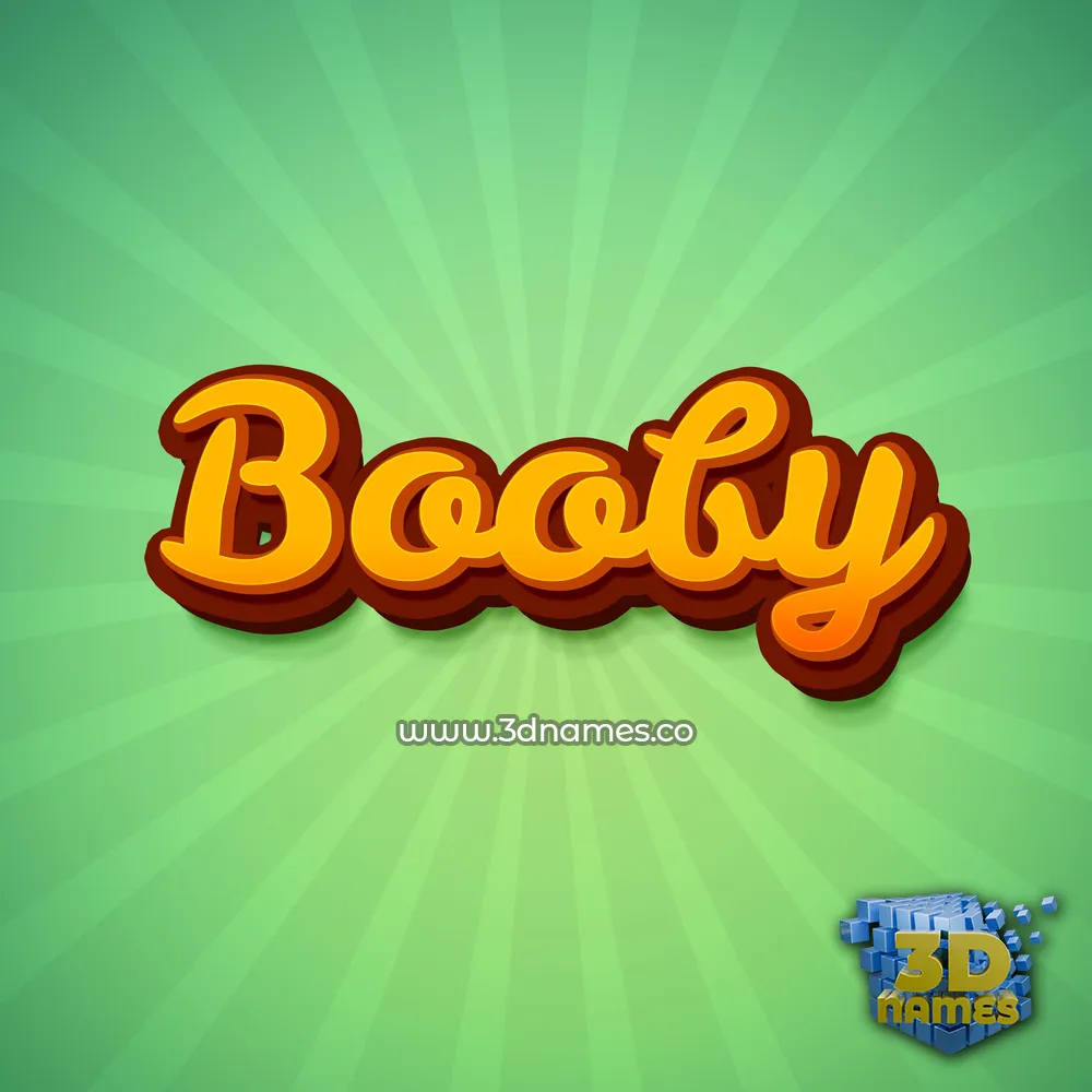 booby in Green Rays style - 3D name wallpaper