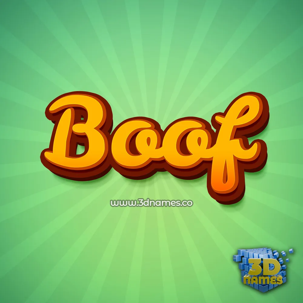 boof in Green Rays style - 3D name wallpaper