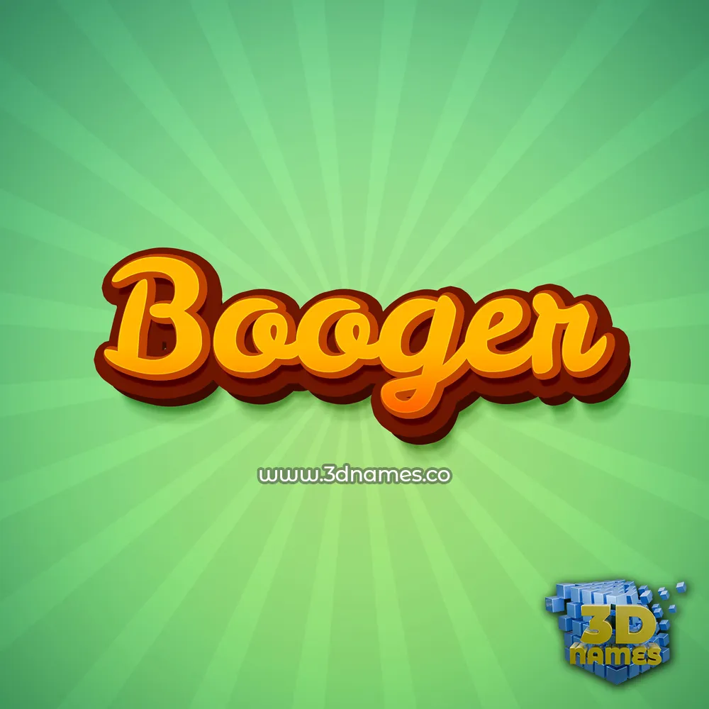 booger in Green Rays style - 3D name wallpaper