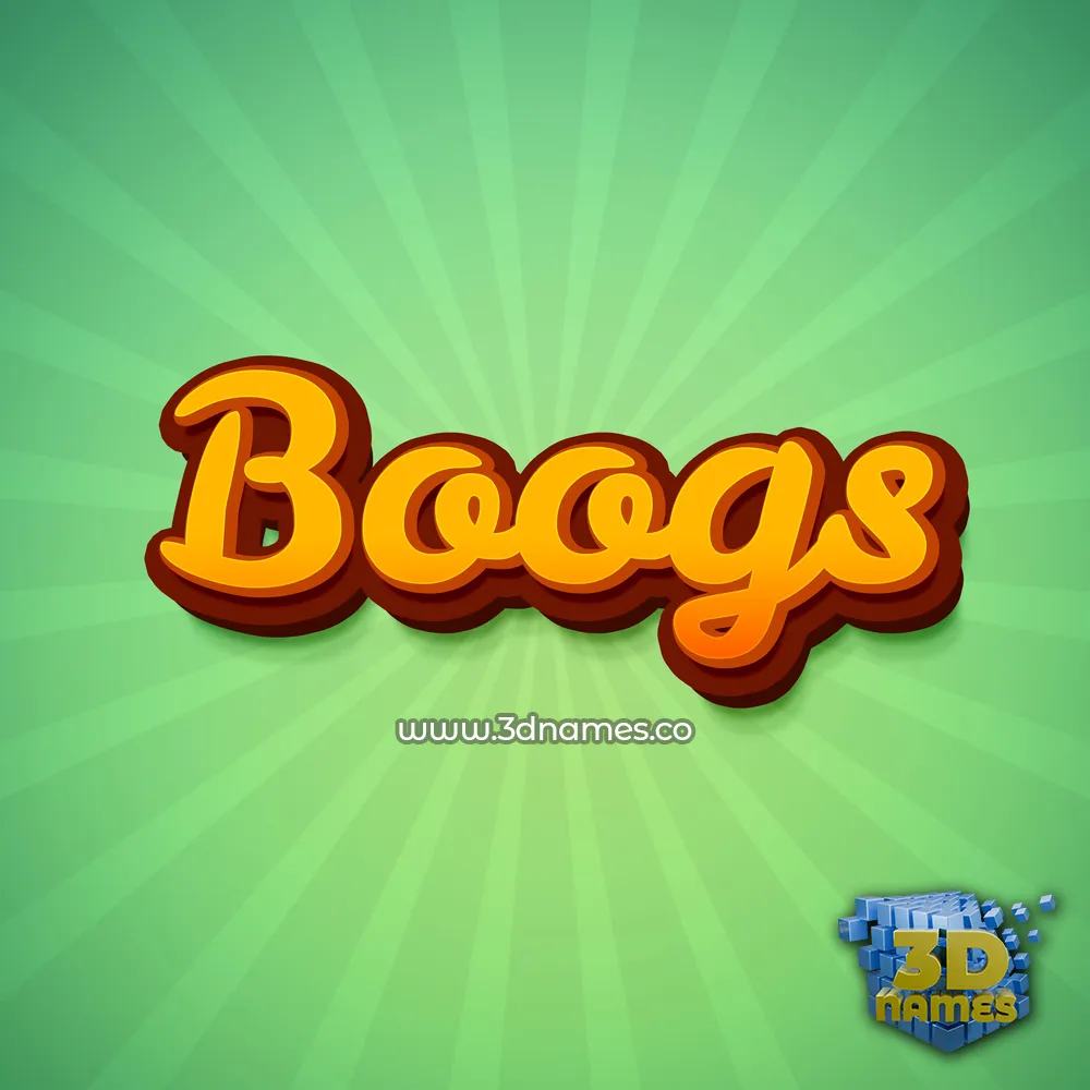 boogs in Green Rays style - 3D name wallpaper