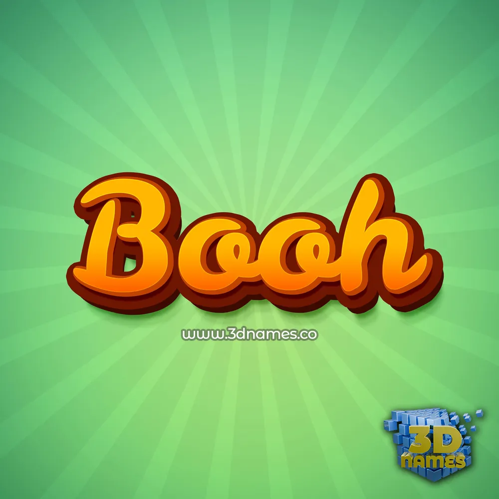 booh in Green Rays style - 3D name wallpaper